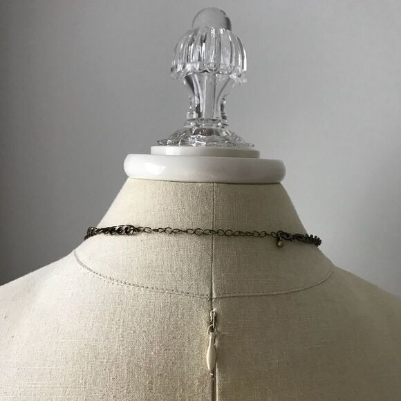 Embellished necklace Gold & Clear Crystals - Picture 3 of 4